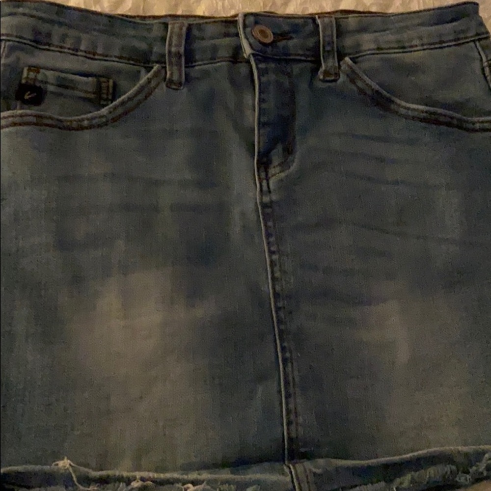 Distressed Jean Mini Skirt